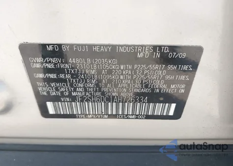 2010 Subaru Forester 2.5X Limited from USA, damaged, VIN JF2SH6DC1AH726334